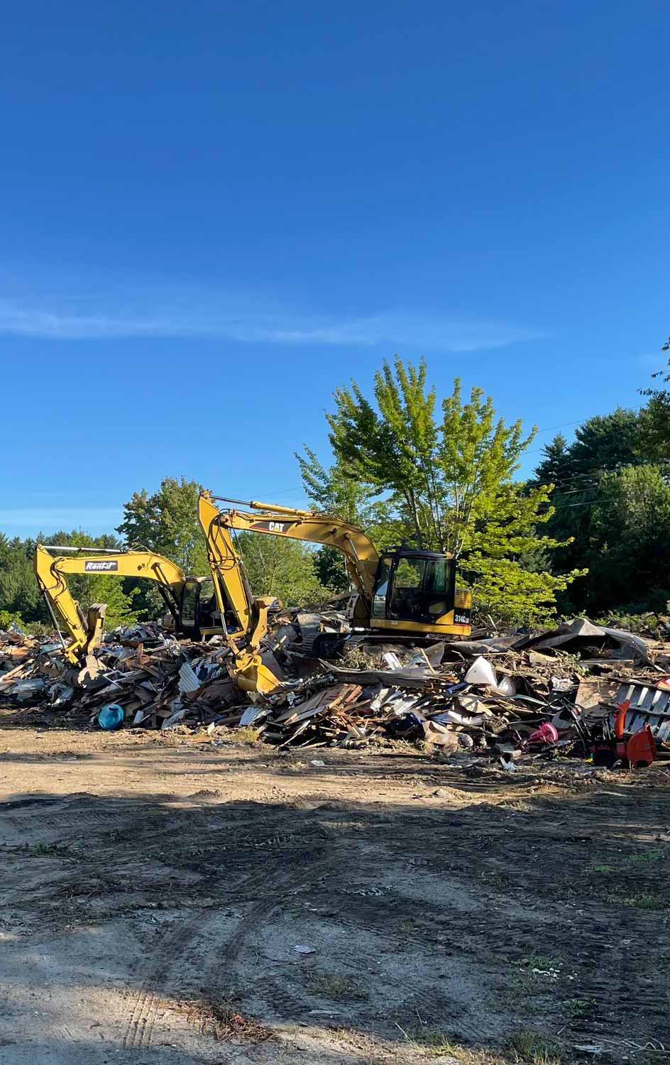 A photo of a demolition jobsite in Maine.